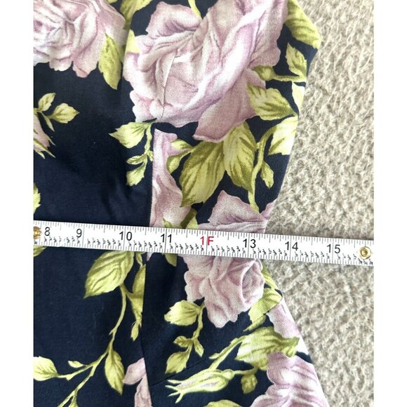 Rag & Bone Ruby Floral Dress Mesh Back Roses Print Navy Blue Pink - Picture 6 of 16